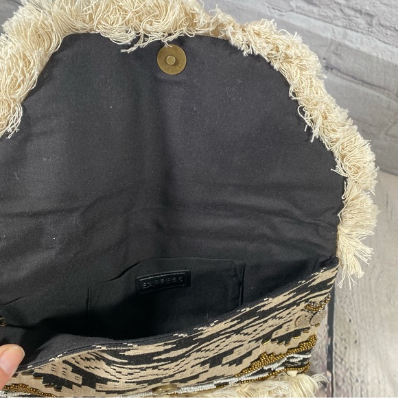 Express Patterned Fabric Shell Clutch Purse - Picture 7 of 7